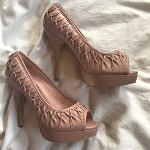 Privileged blush pink platform heels
